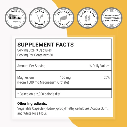 Vista 4 de Supersmart - Orotato de magnesio 1500 mg por día (alta absorción) - Relajante muscular y salud cardíaca - Alivio del estrés y apoyo para dormir