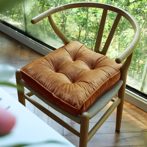 Vista 10 de vctops Almohadillas de Silla de Terciopelo Suave con Lazos Cómodo Cojín de Asiento Sólido para Sillas de Comedor, Sillas de Oficina, Pisos de Madera