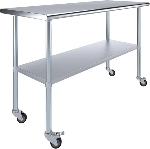 Vista 43 de Mesa de trabajo de acero inoxidable, mesa de metal