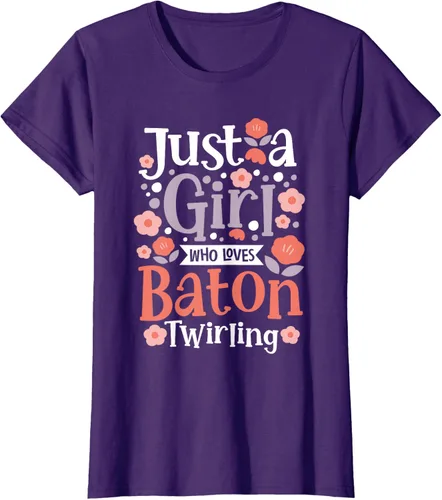 Vista 14 de A Girl Who Loves Baton Twirling - Camiseta de giro Majorette Twirler, Negro