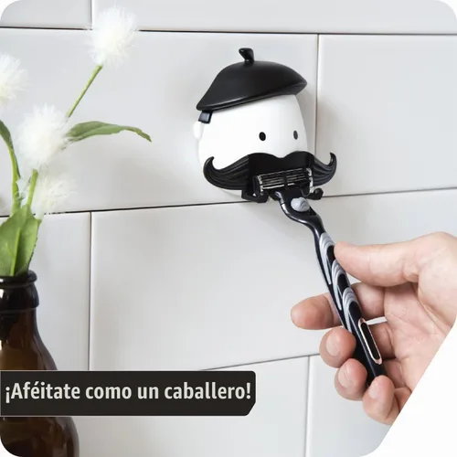Vista 2 de PELEG Design Mr. Razor - Soporte para maquinilla de afeitar con succión para ducha, baño, baño, regalos únicos