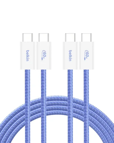 Vista 28 de Belkin Cable USB C a USB C, 3.3 pies, 60 W, cargador tipo C, cable de carga para iPhone, suave, trenzado, flexible para iPhone 16, Galaxy S25, Pixel