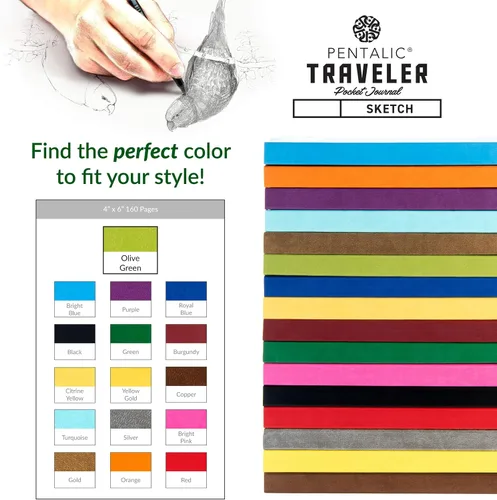 Vista 7 de Cuaderno de bocetos Travelers Dot Grid Pentalic Art, libre de ácidos