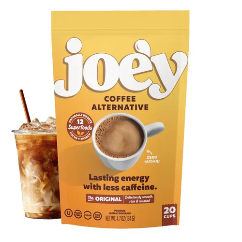 Vista 10 de Joe'y Alternativa de café de hongos, sabor moca, 20 porciones, sustituto de café instantáneo con melena de león, reishi, cordyceps, ashwagandha