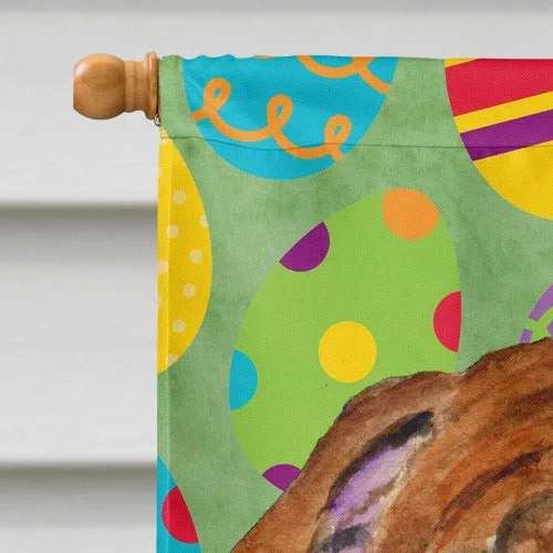Vista 3 de Caroline's Treasures SS4829CHF Bulldog English Easter Eggtravaganza - Lienzo con bandera, grande, multicolor