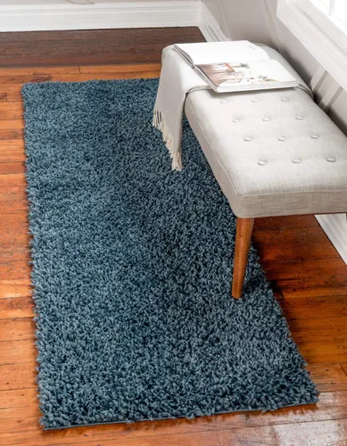 Vista 23 de Unique Loom Colección Davos Shag - Alfombra Lino