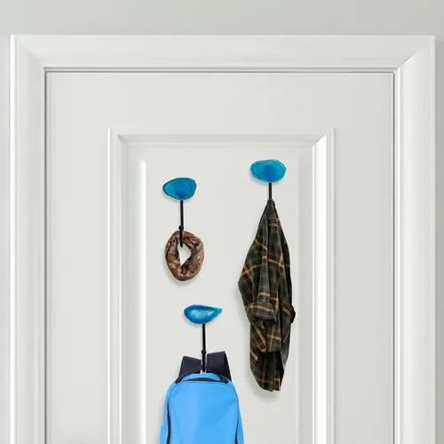 Vista 6 de Ganchos de pared de ágata para colgar, gancho decorativo de pared, ganchos para colgar sombreros, ganchos para colgar en la pared, ganchos en J