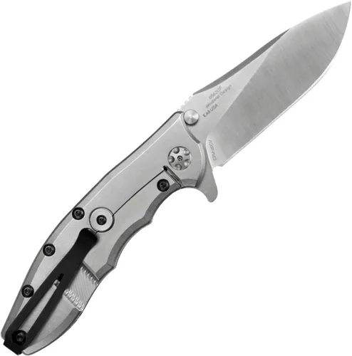 Vista 2 de Zero Tolerance 0562CF: Cuchillo plegable Hinderer Slicer; Hoja de acero satinado y lavado a la piedra CPM-20CV de 3.5 pulgadas, mango frontal