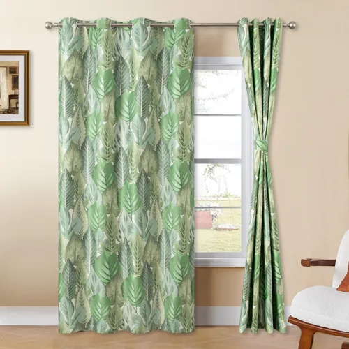 Vista 33 de Leeva Cortinas opacas para puerta corredera, cortinas de bloqueo de luz con hojas de serie azul, cortinas pesadas para ventanas de guardería, 2