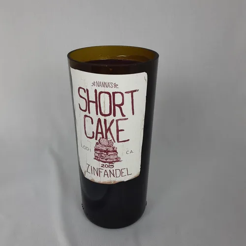 Vista 3 de 2015 Miller Family Wine Company Zinfandel Nanna's Short Cake Wine Bottle Candle - Repurposed Original Label Decor - Sweet Delights in Every Glow