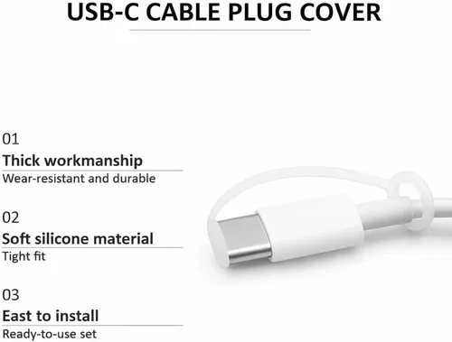 Vista 7 de Mizi Enchufe antipolvo USB C, paquete de 4 protectores de puerto de carga para iPhone 17 Pro Max, accesorios de limpieza completos - Negro