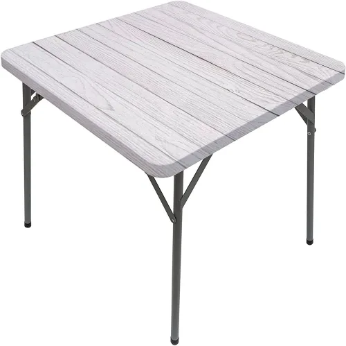 Vista 32 de Mesa cuadrada de tablones de madera, impresión de textura de tablones de madera, borde elástico, adecuada para catering y cocina, apta para mesa