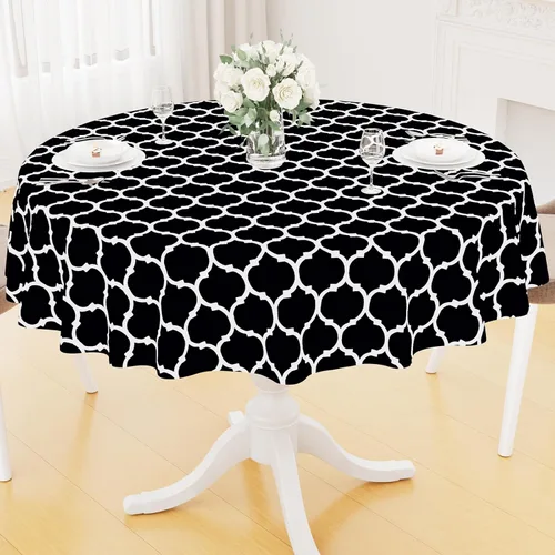 Vista 63 de Smiry - Mantel cuadrado de vinilo impermeable con respaldo de franela para mesas cuadradas, manteles de plástico lavables a prueba de derrames