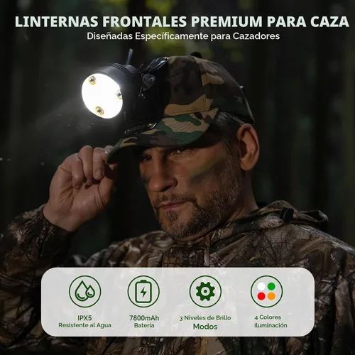 Vista 4 de GearOZ Coon - Faro de caza para hog depredadores, lámpara de cabeza