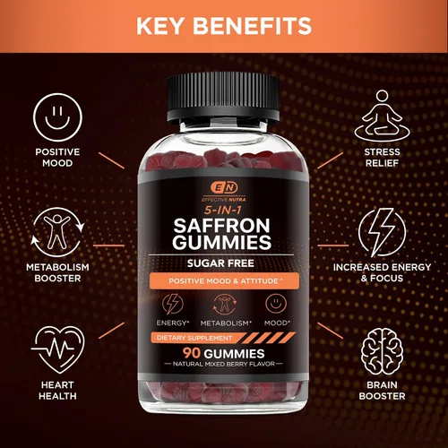 Vista 6 de EFFECTIVE NUTRA Gomitas Ashwagandha y gomitas de azafrán
