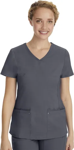 Vista 15 de Healing Hands - Camiseta médica con cuello en V para mujer, suave, elástica Negro