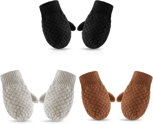 Vista 13 de Guantes de punto para bebés, niños y niñas, guantes de invierno para recién nacidos, guantes de 0 a 3 años