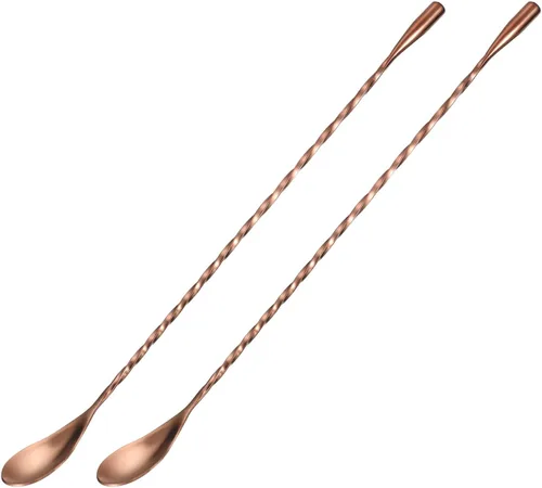 Vista 9 de uxcell Cuchara de bar para mezclar cócteles, 2 cucharas de acero inoxidable de mango largo de 12 pulgadas, cucharas de mezcla de bebidas con mango