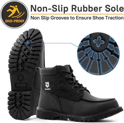 Vista 5 de SUADEX Botas con punta de acero para hombre, impermeables, zapatos de trabajo unisex indestructibles