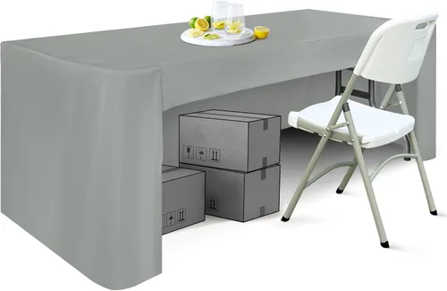 Vista 17 de ABCCANOPY Mantel rectangular de 6 pies para mesas rectangulares, de poliéster, lavable, para banquetes, bufé, fiestas, vacaciones, cenas, bodas