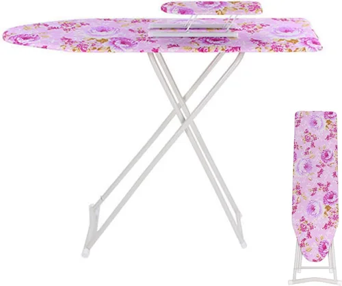 Vista 9 de Tabla de planchar, tabla de planchar de tamaño completo, tabla de planchar extra ancha con patas plegables, altura ajustable, buena carga de carga