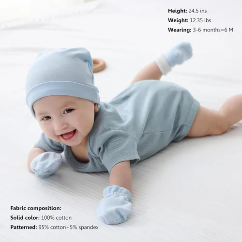 Vista 12 de Body de manga corta para bebé recién nacido, ropa de algodón de una pieza, 5 unidades, 0-12 meses