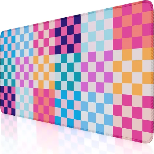 Vista 25 de iCasso Tapete de escritorio, bonita funda de escritorio para mujer, 35.4 x 1-Colorido a cuadros