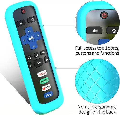 Vista 5 de 4 Pack Remote Case, Battery Cover for TCL Roku Smart TV Steaming Stick Remote, Silicone Protective Controller Universal Sleeve Skin Glow in The Dark