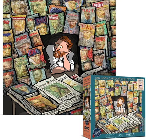 Vista 17 de Antelope Rompecabezas de 1000 piezas para adultos, rompecabezas de Van Gogh por la artista Alireza Karimi Moghaddam, papel, otoño en Arles, 29.5 x