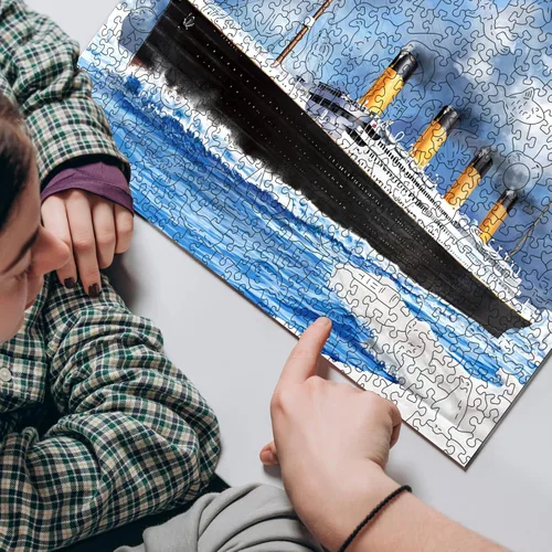 Vista 5 de WOODEN.CITY Titanic - Rompecabezas de madera para adultos, 500 piezas, 14,75 x 10 pulgadas, rompecabezas de la película de los años 90, fabricado