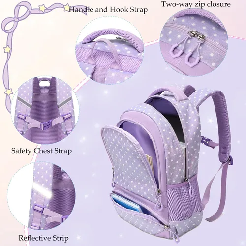 Vista 52 de Juego de mochila para niñas con diseño de unicornio, mochila escolar para niños, mochila para libros para niñas, set 3 en 1, regreso a clases