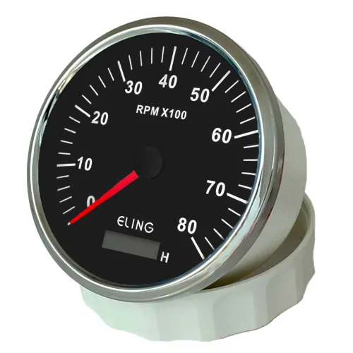 Vista 7 de ELING Tacómetro de motor de 4.331 in 0-8000 RPM Fueraborda Tacho RPM Gauge con medidor de horas para motor de gasolina 12V 24V con retroiluminación
