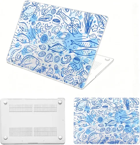 Vista 15 de Funda para MacBook Air de 15,3 pulgadas M2/M3/M4/M5, mármol Mármol turquesa púrpura