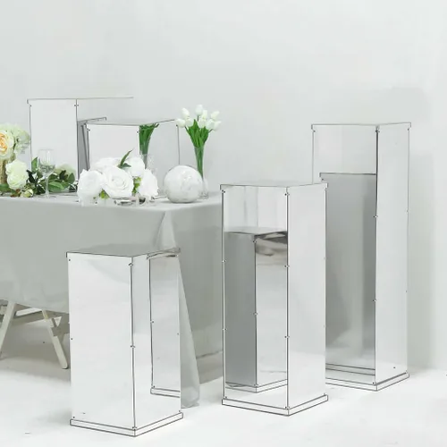 Vista 6 de Efavormart - Espejo cuadrado de cristal de 8 pulgadas, decoración de mesa para bodas, fiestas, centros de mesa, 6
