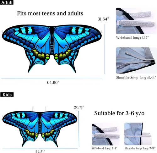 Vista 6 de D.Q.Z Butterfly-Wings-Costume for Women Ladies Fairy Wings Dress-Up Accessory Party Favors