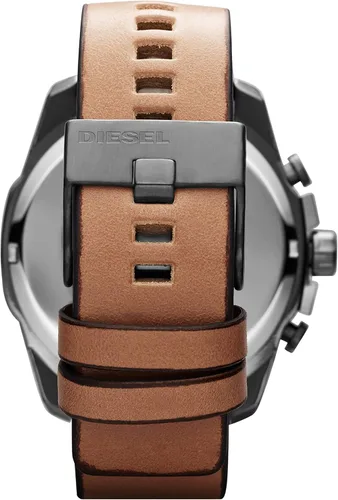 Vista 2 de Diesel Mega Chief DZ4280 reloj de cuero marrón metalizado para hombre