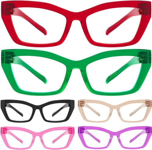 Vista 10 de Eyekepper Paquete de 4 lentes con diseño de ojo de gato de gran tamaño para mujer Lupa para mujer, elegantes lentes de lectura para mujer