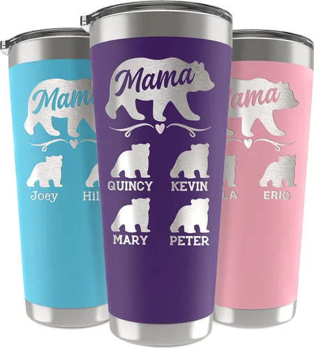 Vista 38 de Vaso de Mamá Oso, vaso personalizado para mamá Oro Rosa
