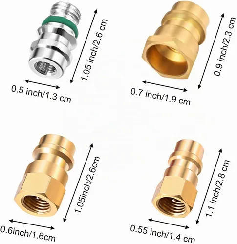 Vista 2 de Mudder 4 piezas R-12 a R-134a Kit de reequipamiento adaptador de CA SAE