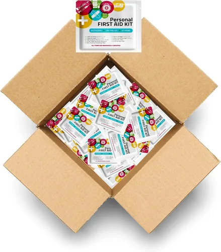 Vista 7 de Kit médico de emergencia de primeros auxilios mini y tamaño de viaje - Ideal para niños, escuelas, negocios, senderismo, camping Productos