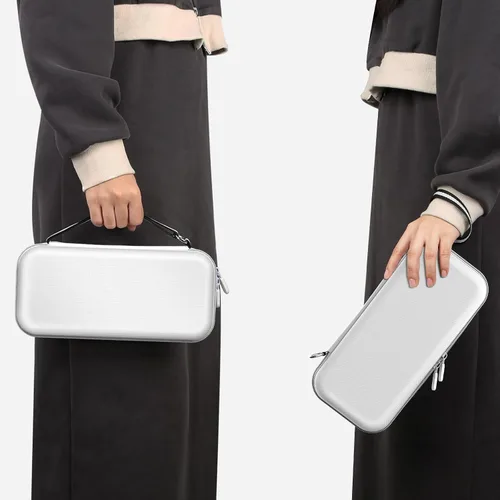 Vista 9 de Mooroer Funda de transporte para Switch compatible con consola Nintendo SwitchSwitch OLED, funda protectora blanca dura portátil para interruptor