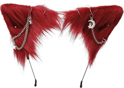 Vista 11 de VIGVAN Accesorios de orejas de gato para cosplay, punk, gótico, cruz, orejas de gato, pinzas para la cabeza