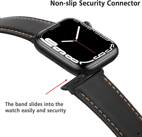 Vista 4 de HITZEE Correas de cuero compatibles con Apple Watch Band de 1.654 in, 1.614 in, 1.575 in, 1.496 in, para mujeres y hombres, correa de cuero genuino