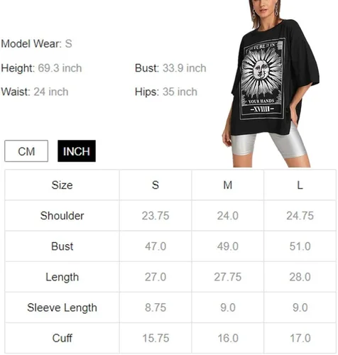 Vista 7 de Fenxxxl - Camiseta oversize de cuello redondo para mujer casual para verano
