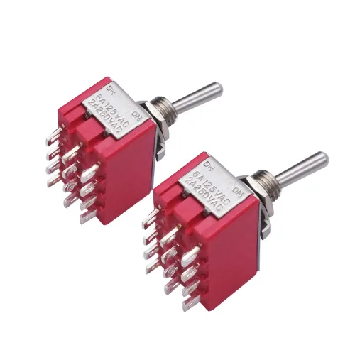 Vista 7 de Mxuteuk 8 piezas interruptor de palanca mini SPST interruptor en miniatura encendido/apagado 2 terminales 2 posiciones 6 A 125 V 3 A 250 V