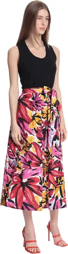 Vista 2 de Donna Morgan Vestido de dos capas sin mangas con estampado floral para mujer