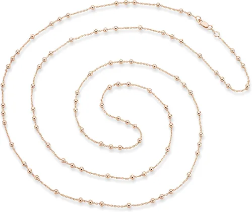 Vista 2 de Miabella 18K Yellow or Rose Gold Plated Italian Beaded Ball Rosary Long Wrap Layering Station Chain Necklace for Women, 60
