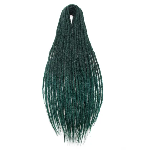 Vista 14 de 20 hebras de 24 pulgadas, extensiones de rastas color burdeos, rastas de cabello de ganchillo para mujer, hechas a mano, suaves, trenzas de cabello