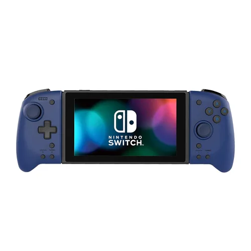 Vista 2 de Hori Nintendo Switch Split Pad Pro (Blue) Ergonomic Controller for Handheld Mode - Officially Licensed By Nintendo