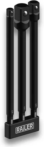 Vista 5 de Railer Juego de adaptadores de enchufe, brocas de extensión de 3 pulgadas de grado de impacto con soporte Juego de adaptadores de broca